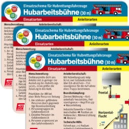 Produkt: 10er Set Taschenkarte: Hubarbeitsbühne HAUS-Regel