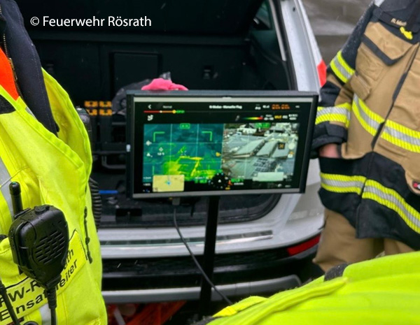 Die Feuerwehr zieht Drohnenbilder zur Lagebeurteilung heran. Foto: Feuerwehr Rösrath