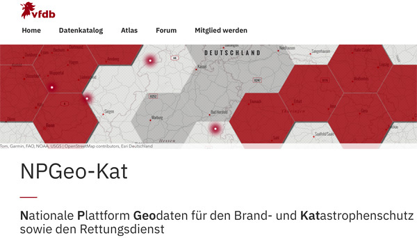 Die Startseite von NPGeo-Kat. Foto: vfdb