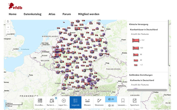 Der Atlas des NPGeo-Kat mit einer Vorauswahl an Informationen, die beliebig erweitert werden können. Foto: vfdb